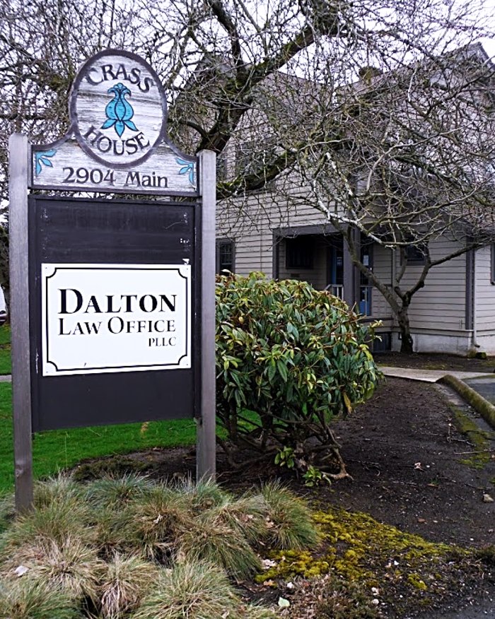Dalton Law Office sign outside the firm at 2904 Main Street, Vancouver